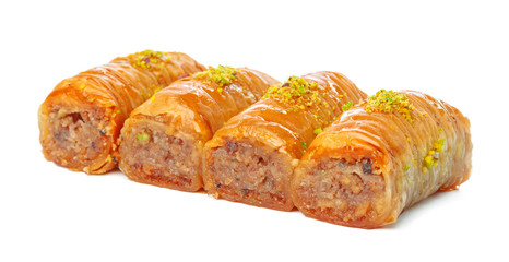 Turkish Ramadan Dessert Baklava isolated on white