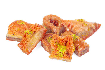 Turkish Ramadan Dessert Baklava isolated on white