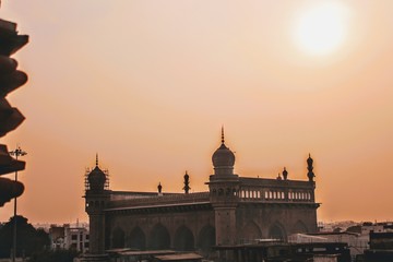 mosque at sunset