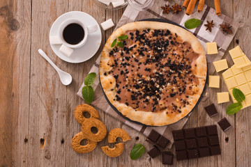 Pizza chocolate cookie.