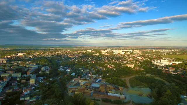 Flight over the city. FullHD 1080p.