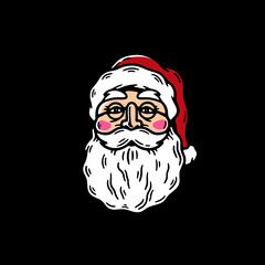 SANTA CLAUS FACE BLACK BACKGROUND