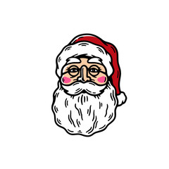 SANTA CLAUS FACE WHITE BACKGROUND