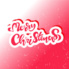 merry christmas hand lettering inscription to winter holiday design