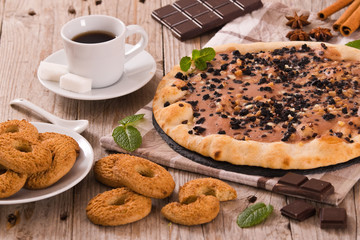 Pizza chocolate cookie.