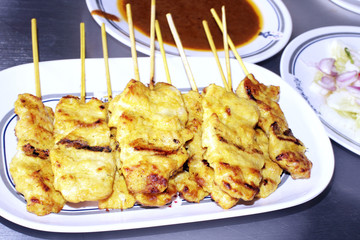 Pork satay of Thailand and is very popular