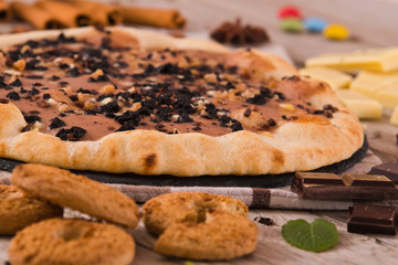 Pizza chocolate cookie.