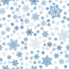 Snowflakes seamless pattern for Christmas decoration, cards, fabric or gift wrapping vector background