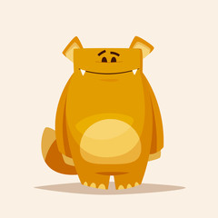 Funny cute monster character. Cartoon vector illustration.