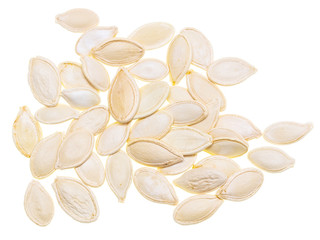 Pumpkin seeds isolated on white background