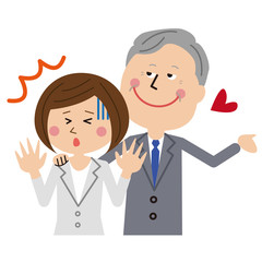 Fototapeta premium 上司からセクハラを受けるビジネスウーマン