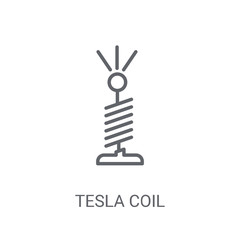 Tesla coil icon. Trendy Tesla coil logo concept on white background from Science collection