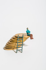 Coin with villain, ladder, China