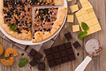 Pizza chocolate cookie.