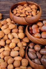 panorama of various nuts