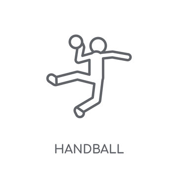 handball linear icon. Modern outline handball logo concept on white background from Sport collection