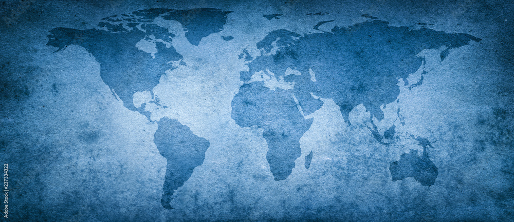 Poster old map of the world on a old parchment background. vintage style. elements of this image furnished 