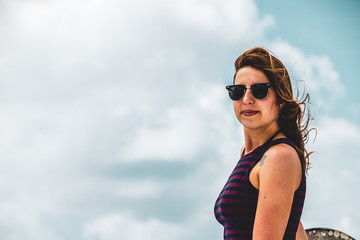 Girl in a boat near Saona Island, Dominican Republic