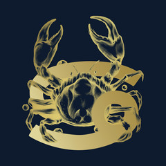 Hand drawn horoscope symbol of Cancer illustration