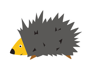 Adorable hedgehog in modern flat style cartoon. Vector.