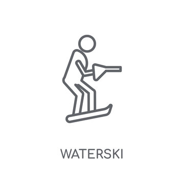 Waterski Linear Icon. Modern Outline Waterski Logo Concept On White Background From Summer Collection