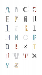 The English alphabet typography illustration