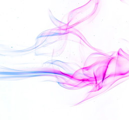 Colored smoke on white background