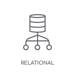 Relational database management system linear icon. Modern outline Relational database management system logo concept on white background from Technology collection