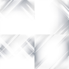 Gray and white gradient abstract background set