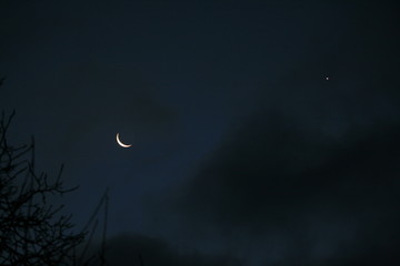 Obraz na płótnie Canvas Sichelmond und Venus am Morgenhimmel 3