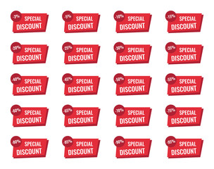 discount price off tags set, sale labels