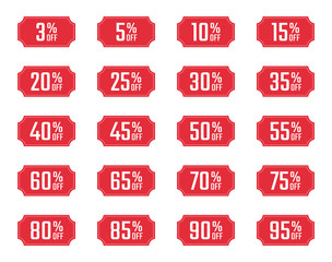 discount price off tags set, sale labels