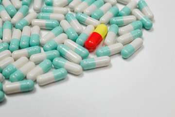 Assorted pharmaceutical medicine pills, tablets and capsules