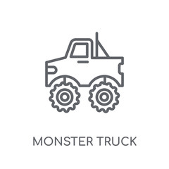Monster truck linear icon. Modern outline Monster truck logo concept on white background from Transportation collection © BestVectorStock