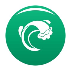 Wave sea icon. Simple illustration of wave sea vector icon for any design green
