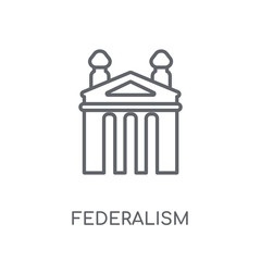 federalism linear icon. Modern outline federalism logo concept on white background from United States of America collection - obrazy, fototapety, plakaty