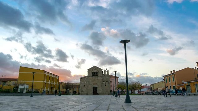 View of San Simplicio Basilica in Olbia, Sardinia, Italy