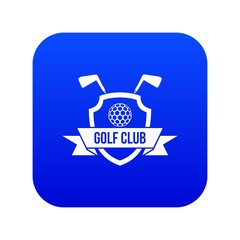 Golf club emblem icon digital blue for any design isolated on white vector illustration