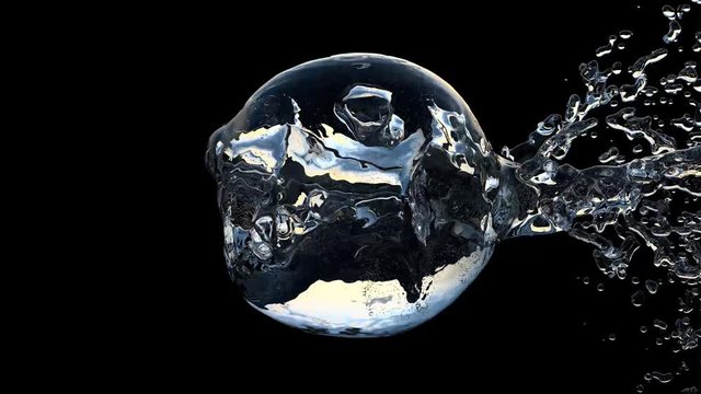 Sphere going Through Water Bubble