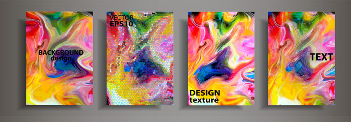 Modern design A4.Abstract texture of colored bright liquid paints.Splash neon acrylic paints.Used design presentations, print,flyer,business cards,invitations, calendars,sites, packaging,cover.