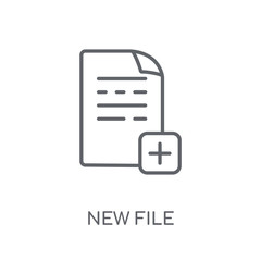 New File linear icon. Modern outline New File logo concept on white background from User Interface and Web Navigation collection