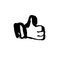 Like icon. Grunge flat style. Like symbol. Vector brush ink illustration.