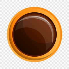 Chocolate bakery biscuit icon. Cartoon of chocolate bakery biscuit vector icon for web design  