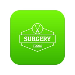 Surgery tool icon green vector isolated on white background