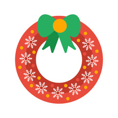 wreath  flat icon on isolated white transparent background.	