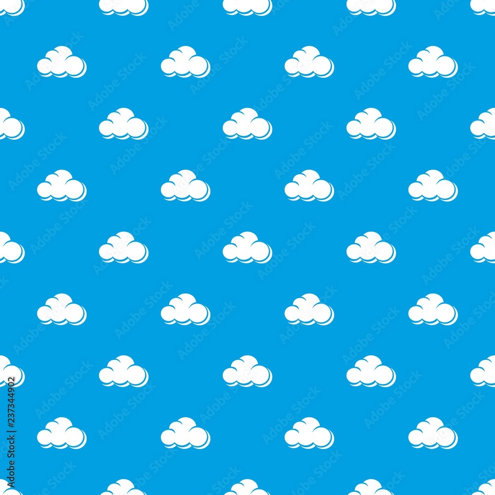 Poster web cloud pattern vector seamless blue repeat for any use