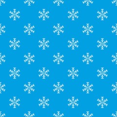 Snowflake pattern vector seamless blue repeat for any use