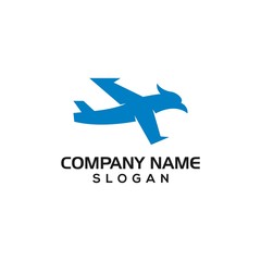Fototapeta premium Combination of airplane and eagle head for Aviation or travel logo templates with vector files