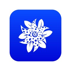 Flower icon digital blue for any design isolated on white vector illustration