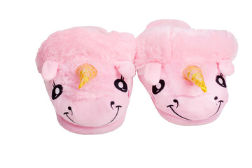funny home slippers unicorns